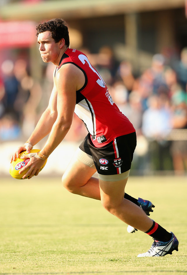 AFL 2016 Training - St Kilda Intra-Club Match Paddy McCartin's hamstring strain is likely to rule him out of the rest of the NAB Challenge - ${keywords}
